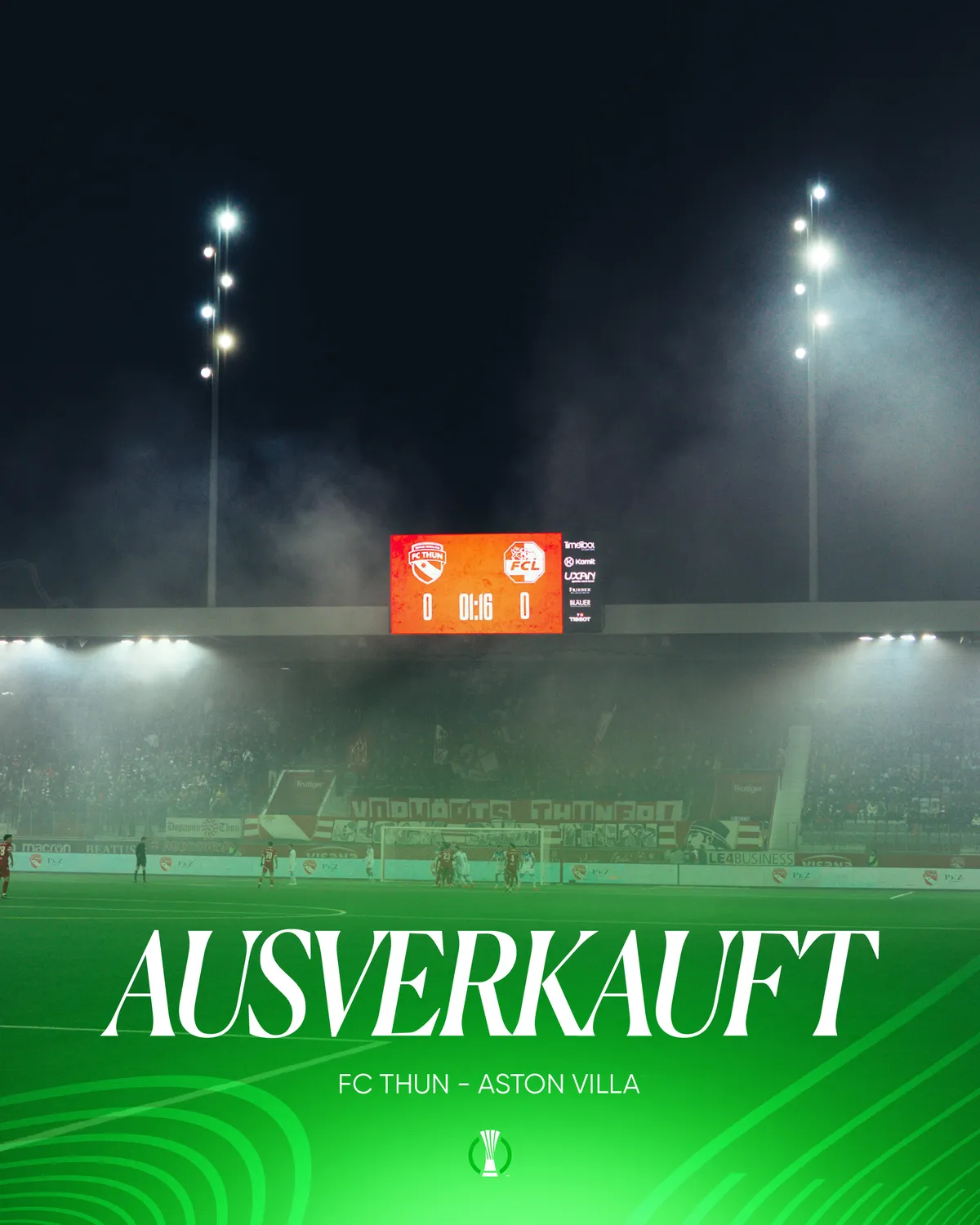 Mitteilungspost Ausverkauft gegen Aston Villa