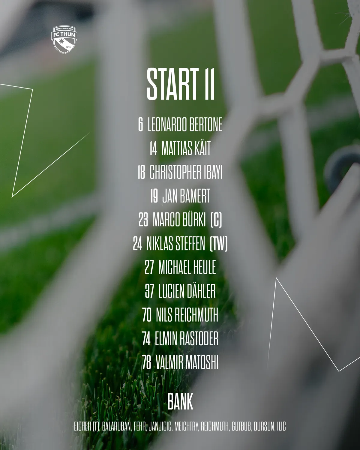 Startelf-Post, zweites Bild mit Aufstellung